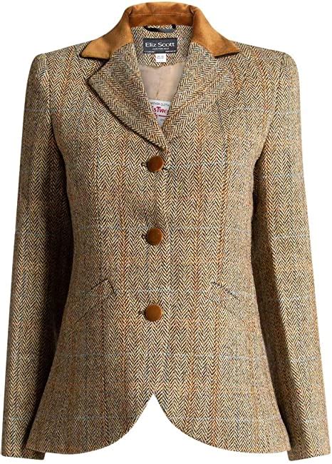 Harris tweed ladies jacket  Julianne Waistcoat Wool Flannel Stripe, Navy
